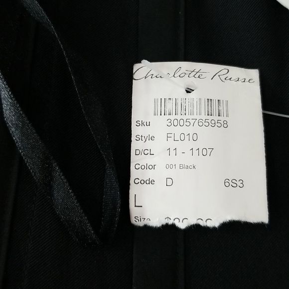 Charlotte Russe, NWT, black corset, size L, snap back, tie front, Y2K, Brittany - Picture 10 of 16